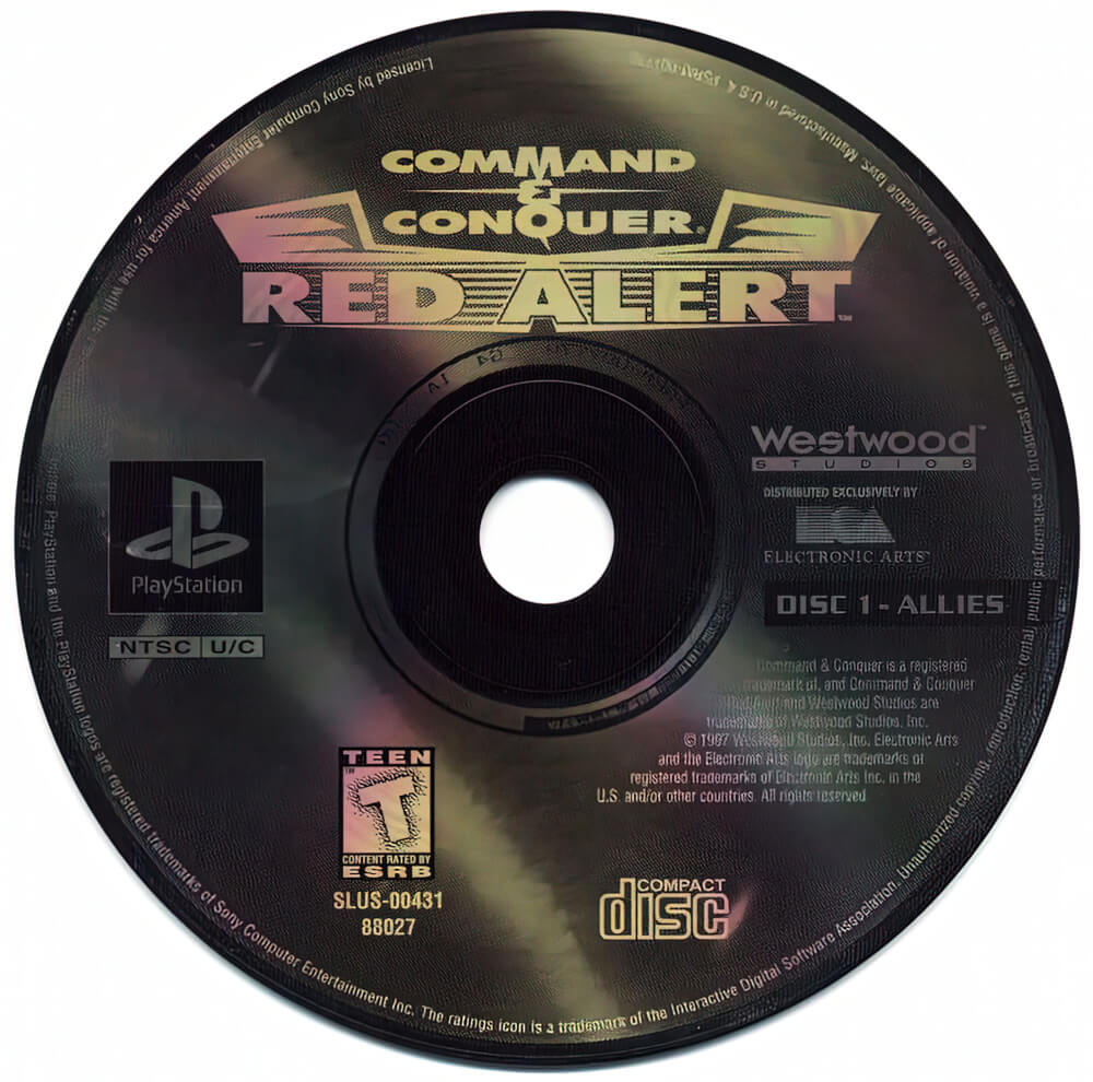 Лицензионный диск Command & Conquer Red Alert для PlayStation